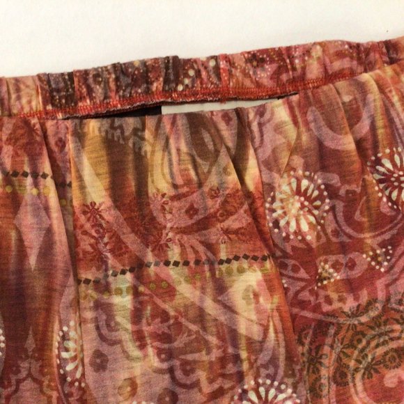 Requirements - orange/rust brown skirt and top set with matching earrings - Picture 3 of 15